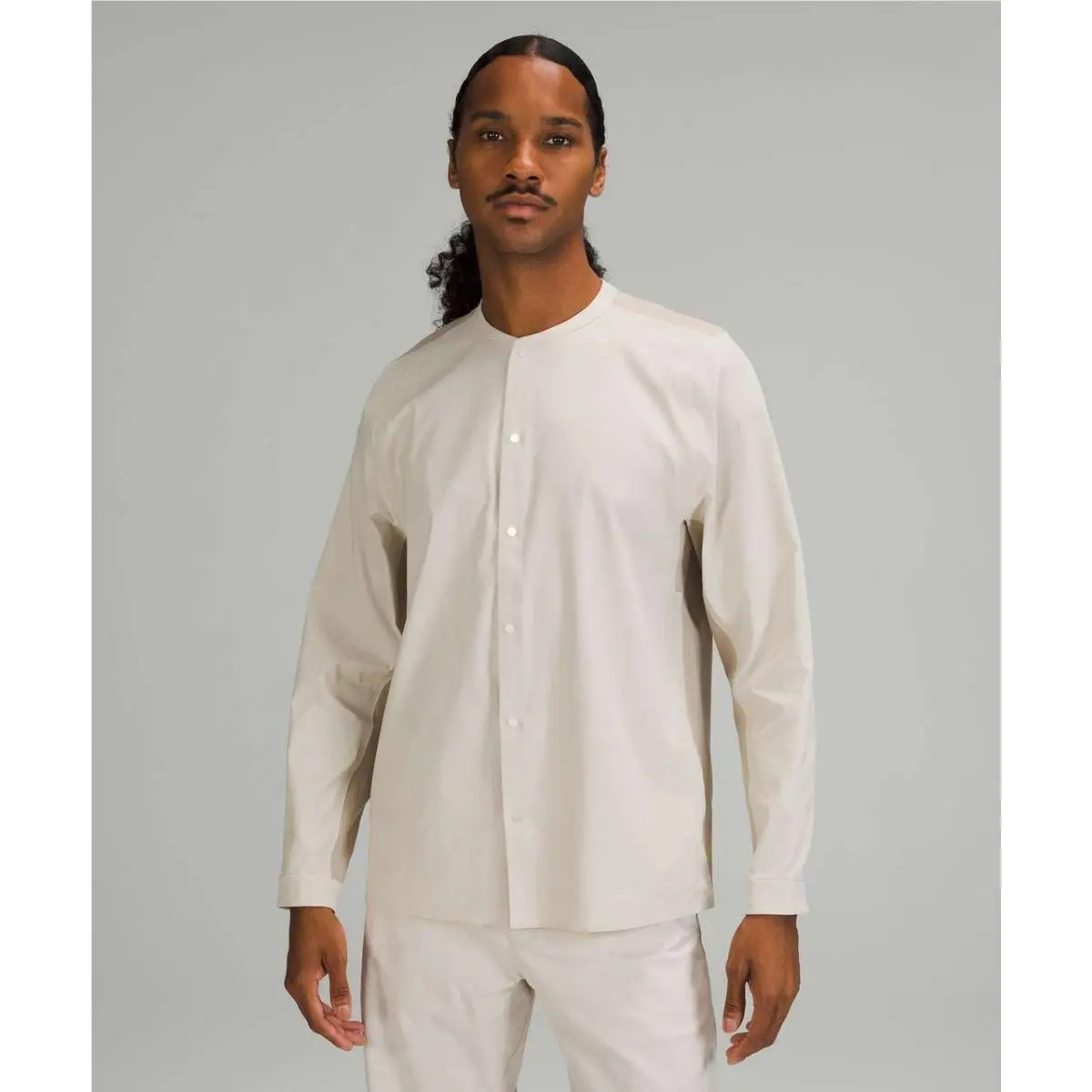 Lululemon Sz L Lab Snapdown Long Sleeve Shirt Diffract Natural Ivory Trench