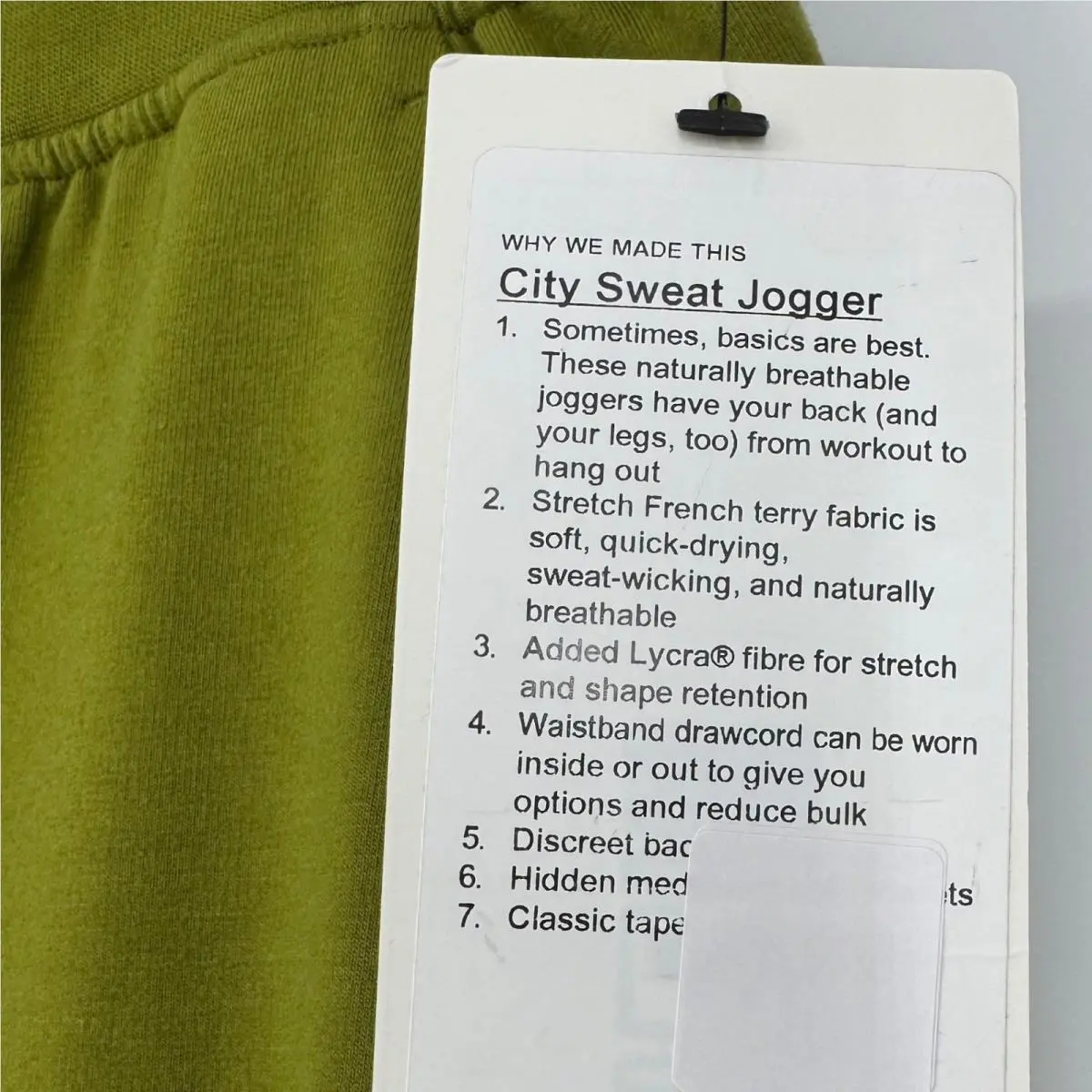 Lululemon clothing - City Sweat Jogger - City Sweat Jogger - Green 3
