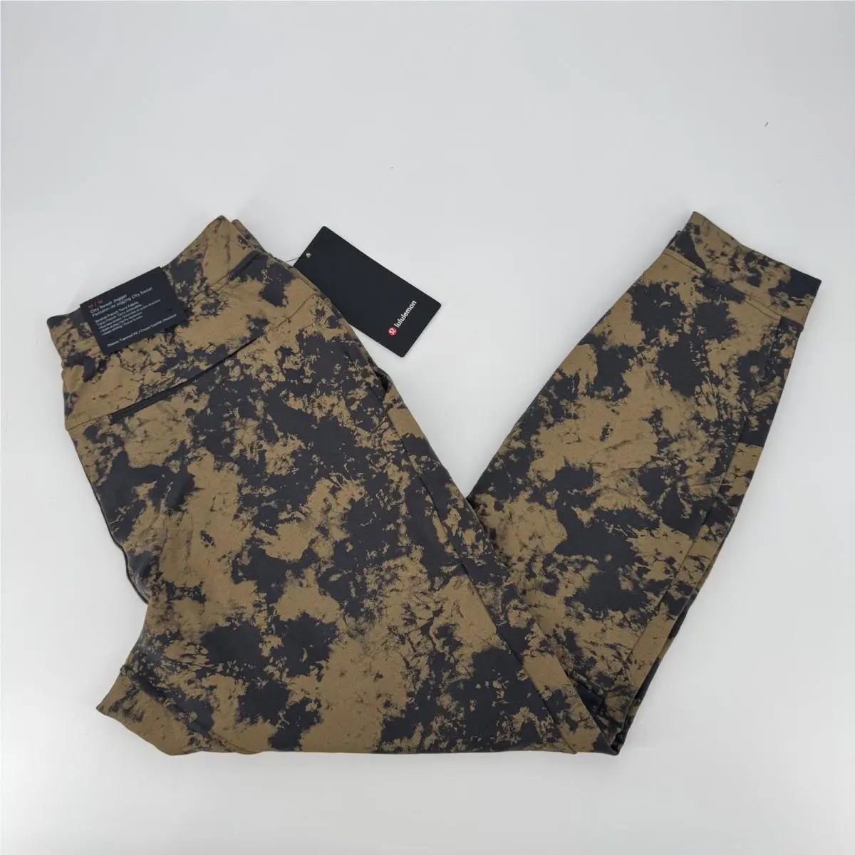 Lululemon City Sweat Jogger Mens Medium Brown Black Tie Dye LM5AAWS Slya