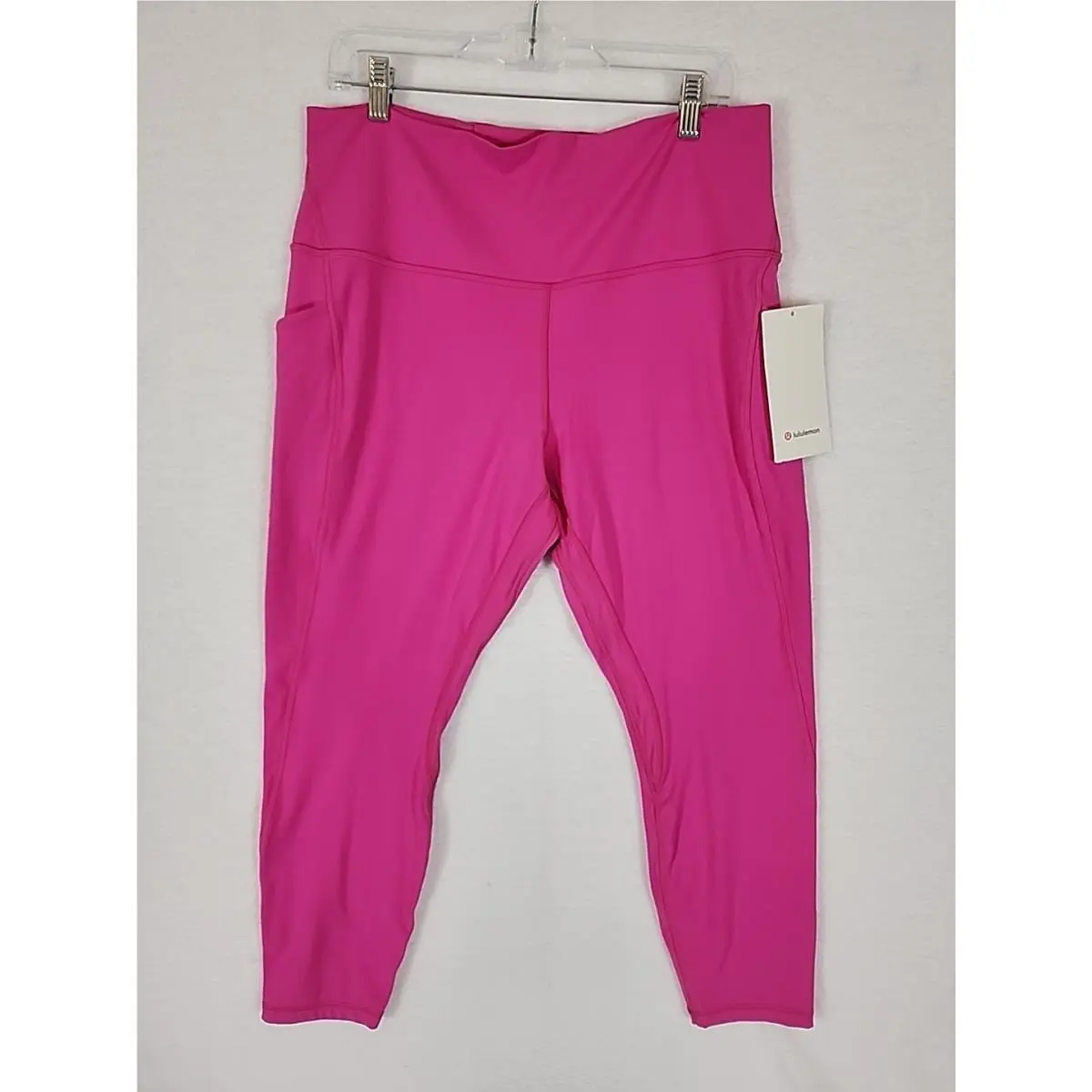 Lululemon Align High-rise Pant 25” Pockets Dark Pink Sz 16 Flaw - See Pics