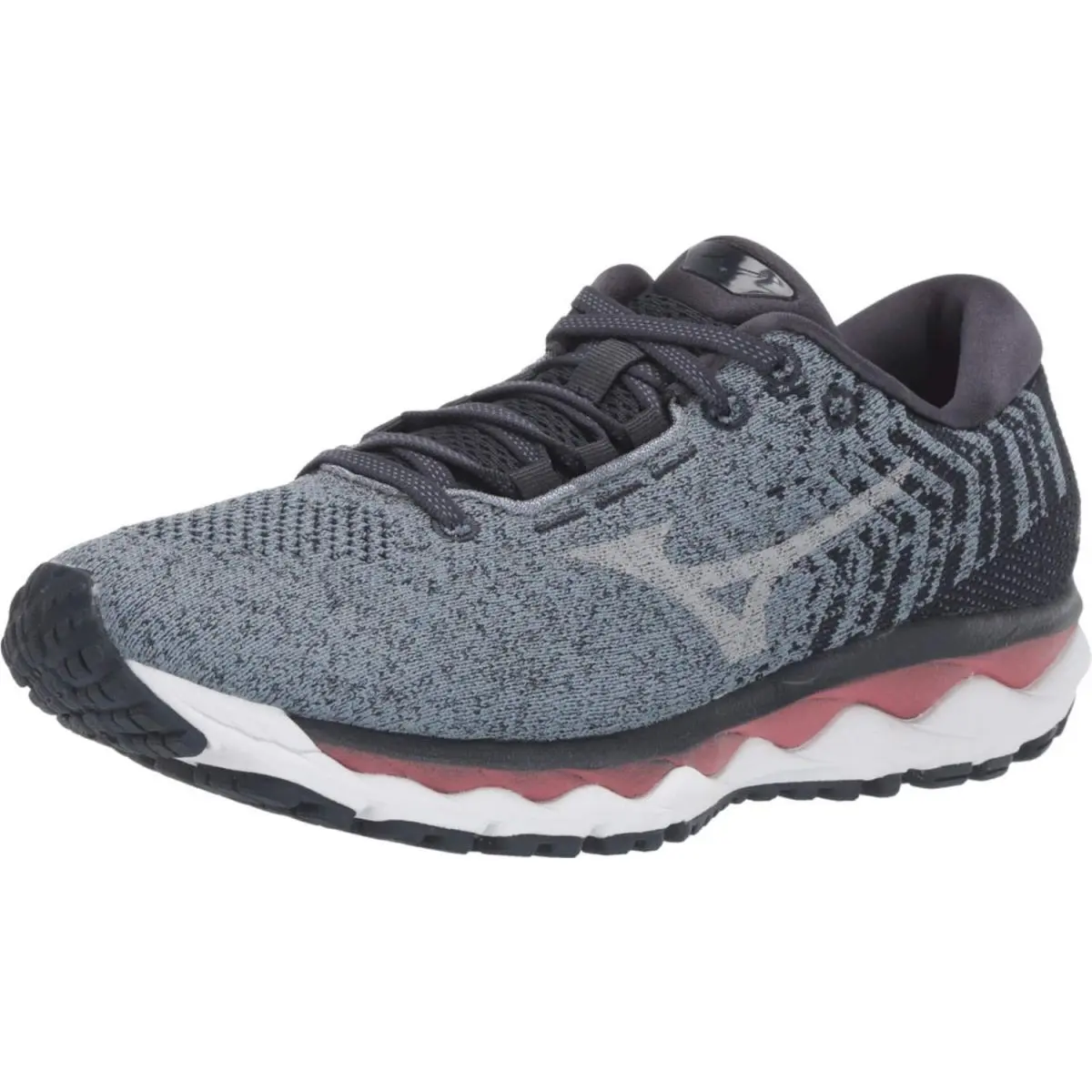 Mizuno Women`s Wave Sky Waveknit 3 Running Shoe Glacier Gray-white 8.5 D US L - LACIER GREY/WHITE