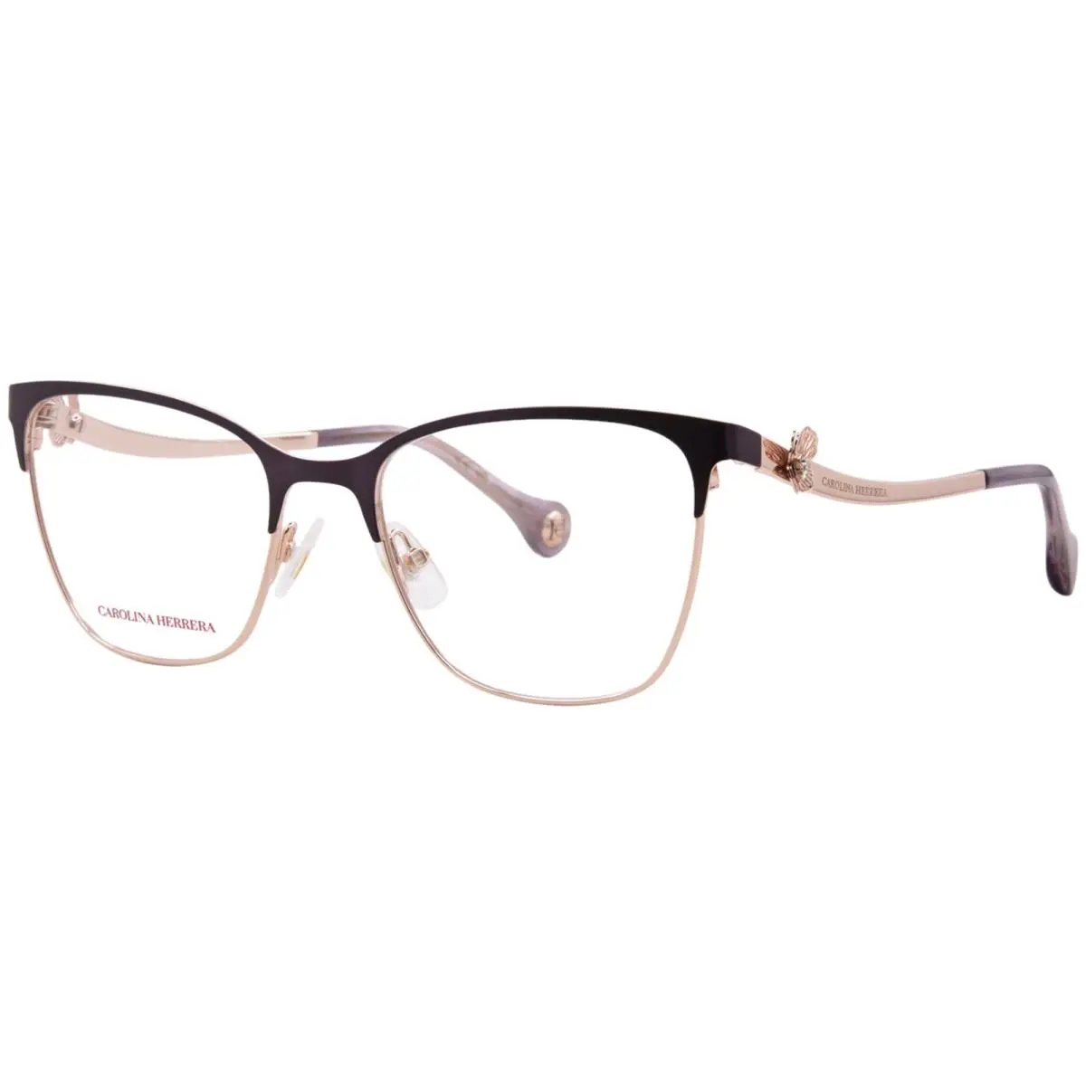 Carolina Herrera HER-0398 Bsu Eyeglasses Frame Women`s Violet/gold Full Rim 54mm - Frame: Purple
