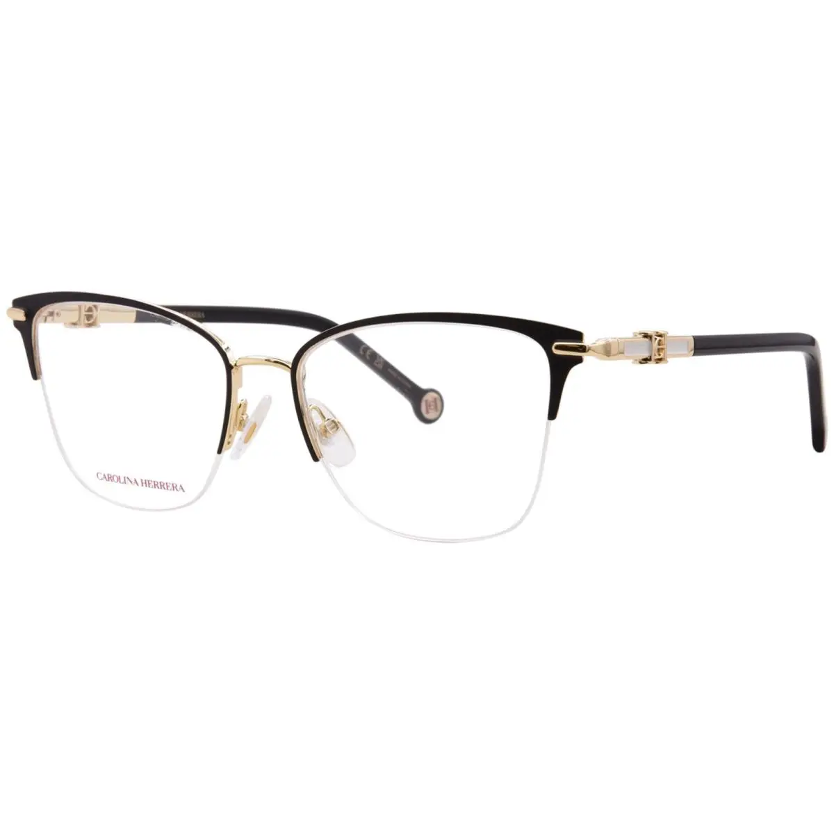 HER-0384 Rhl Eyeglasses Women`s Gold/black Semi Rim 52mm by Carolina Herrera