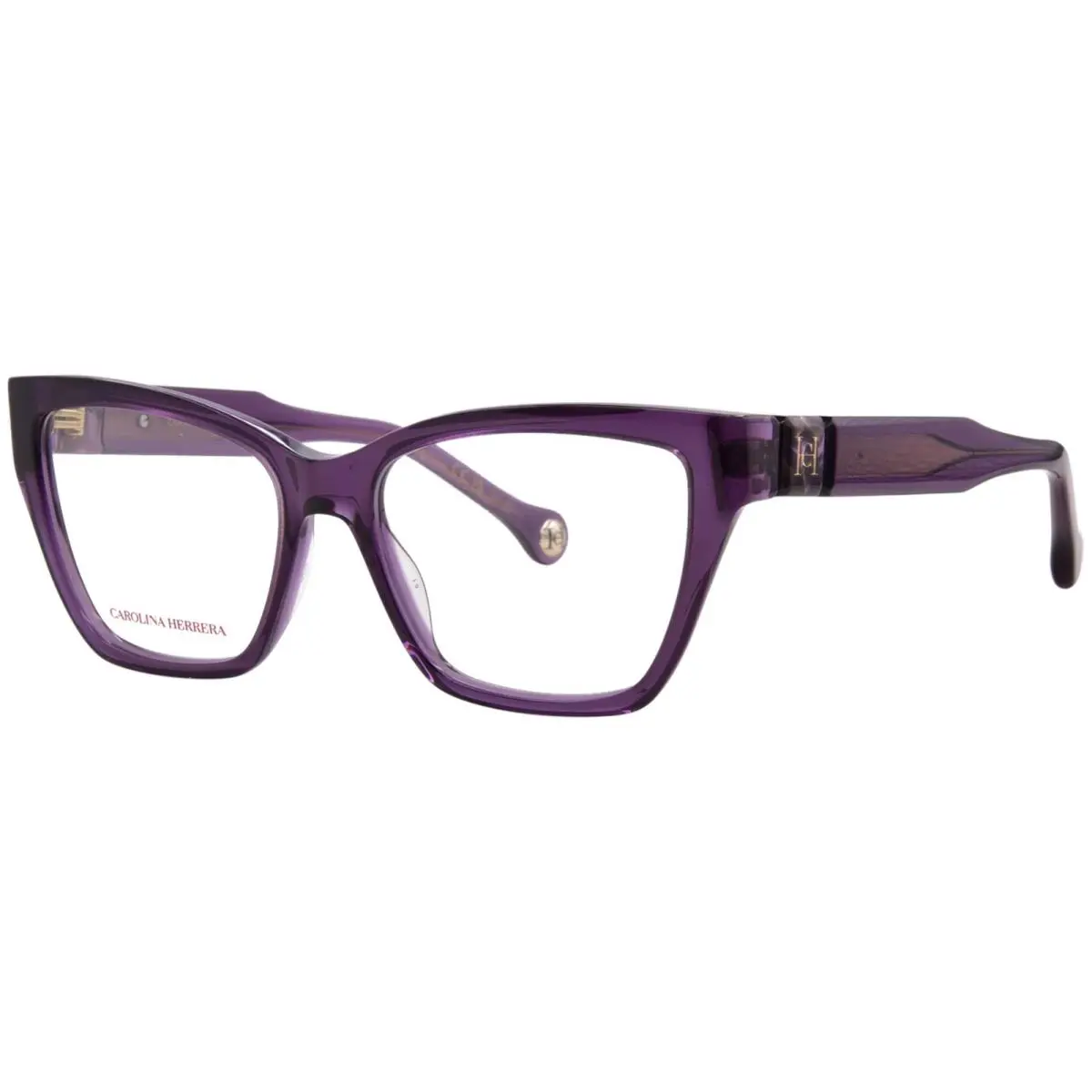 Carolina Herrera HER-0330 0T7 Eyeglasses Women`s Plum Full Rim Cat Eye 53mm - Frame: Purple