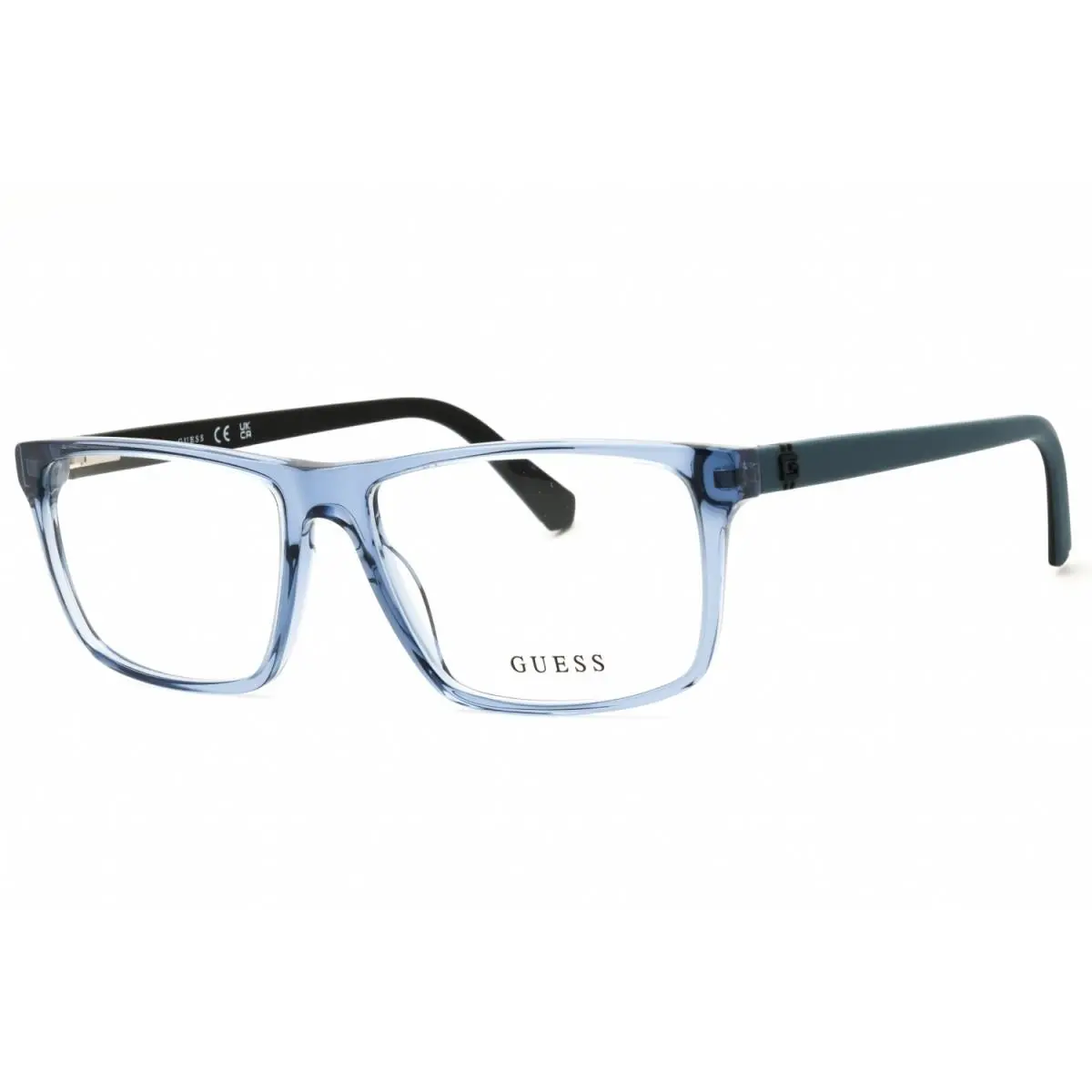 GU50130 090 Shiny Blue 57mm Eyeglasses by Guess