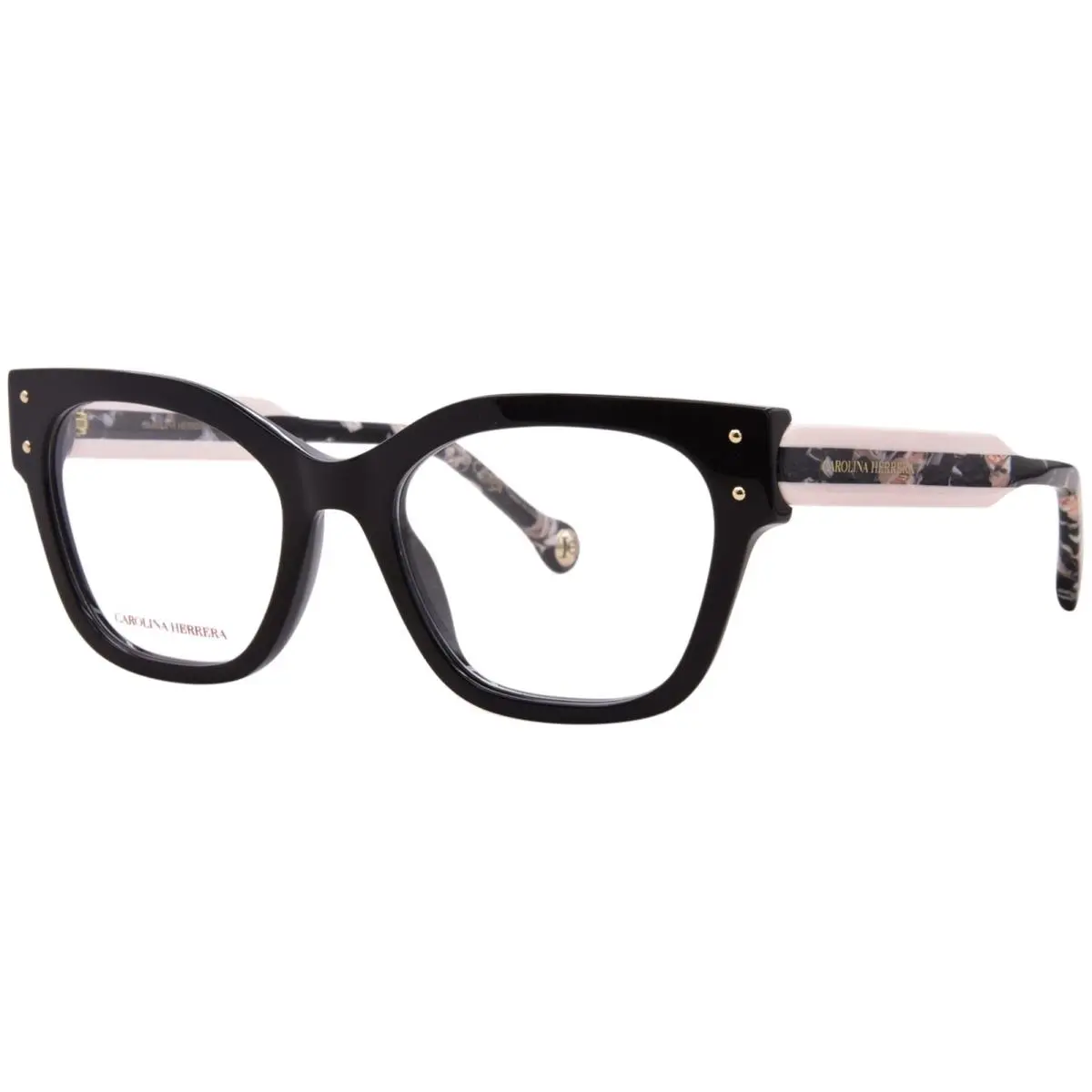 Carolina Herrera HER-0324 807 Eyeglasses Women`s Black Full Rim Cat Eye 53mm
