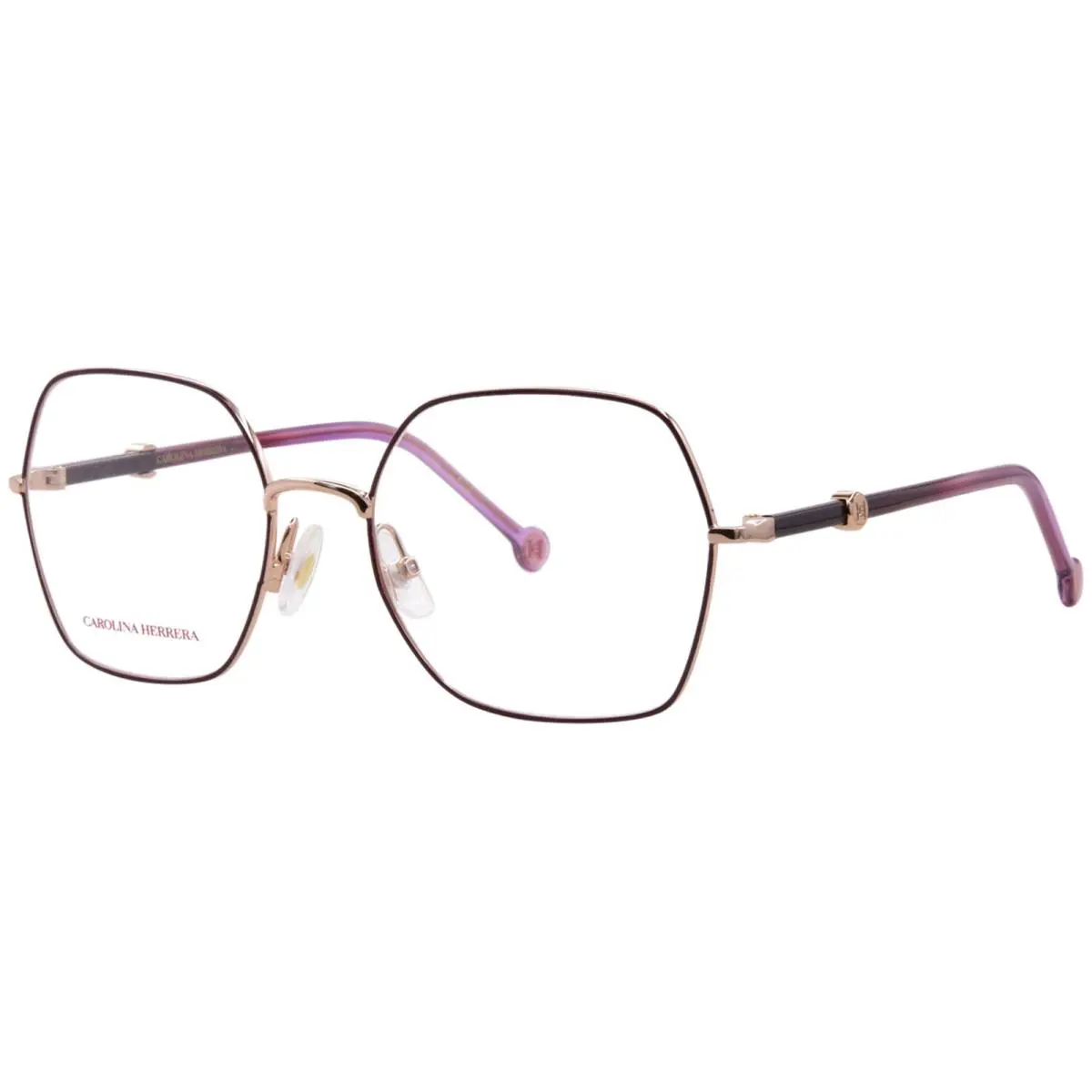 Carolina Herrera HER-0389 YK9 Eyeglasses Women`s Burgundy/gold Full Rim 54mm - Frame: Red