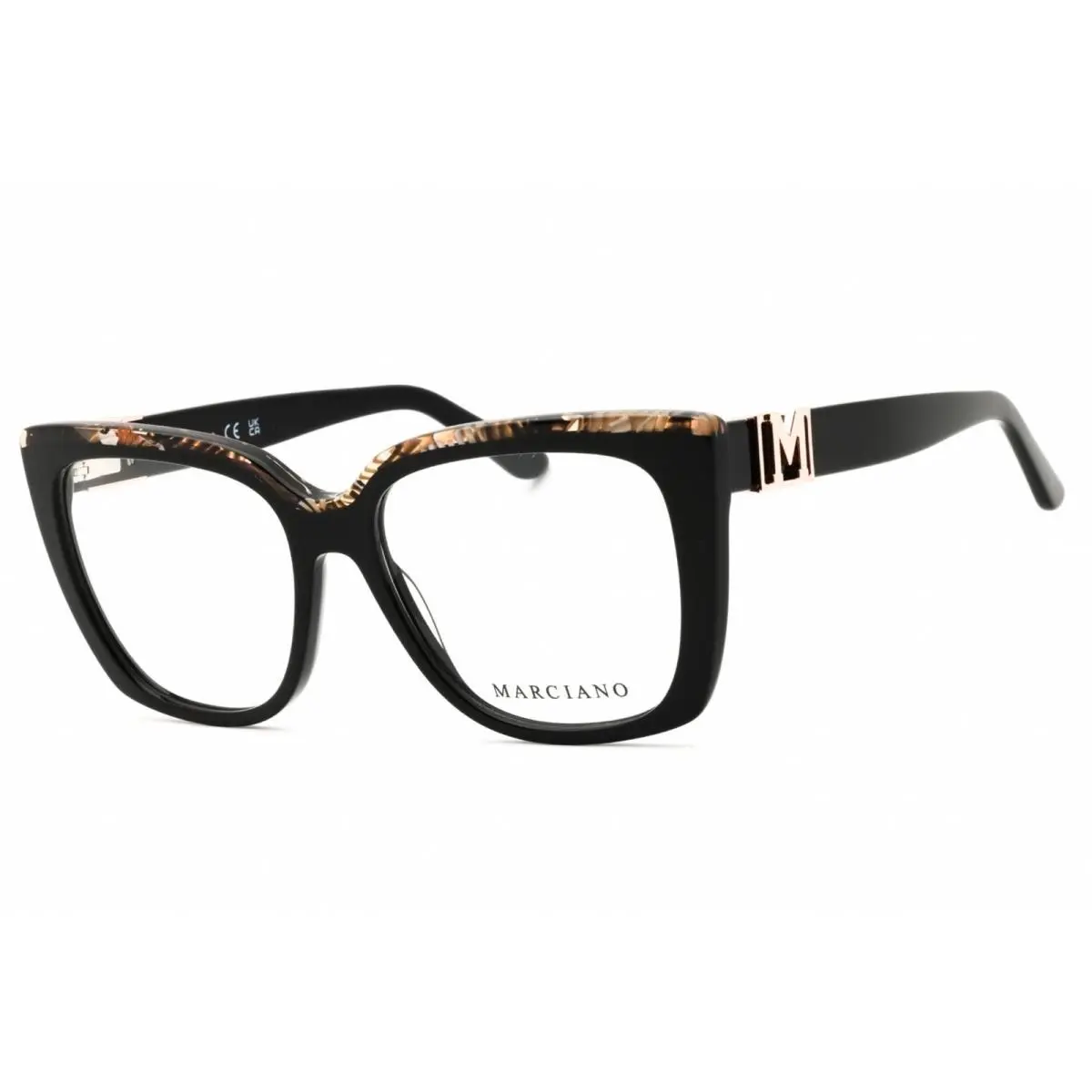 by Marciano Women`s Eyeglasses Black/beige Acetate Cat Eye GM50032 005 by Guess