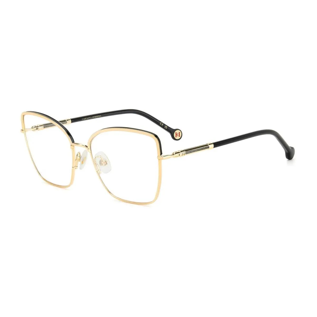 Her 0234 Rhl Gold Black Eyeglasses Frames 56mm Women by Carolina Herrera