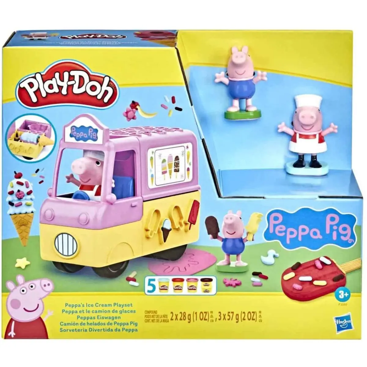Play-doh Peppa`s Ice Cream Playset with Ice Cream Truck Peppa and George Figure