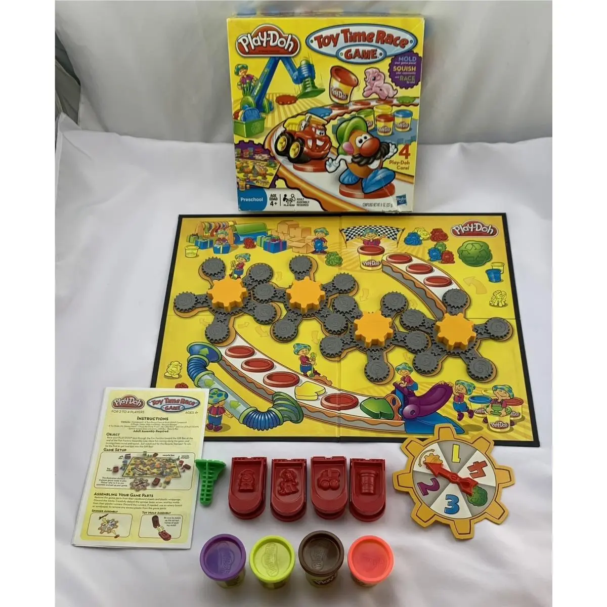 2010 Play-doh Toy Time Race Game by Hasbro Complete Fresh Doh