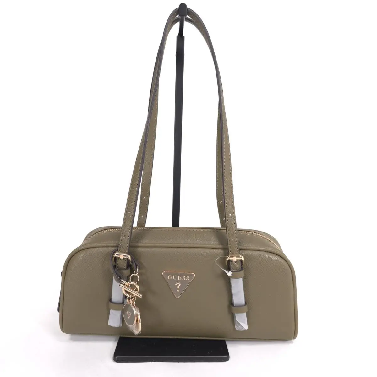 Guess Womens Zita Satchel Double Handle Shoulder Bag Olive Green SA731909