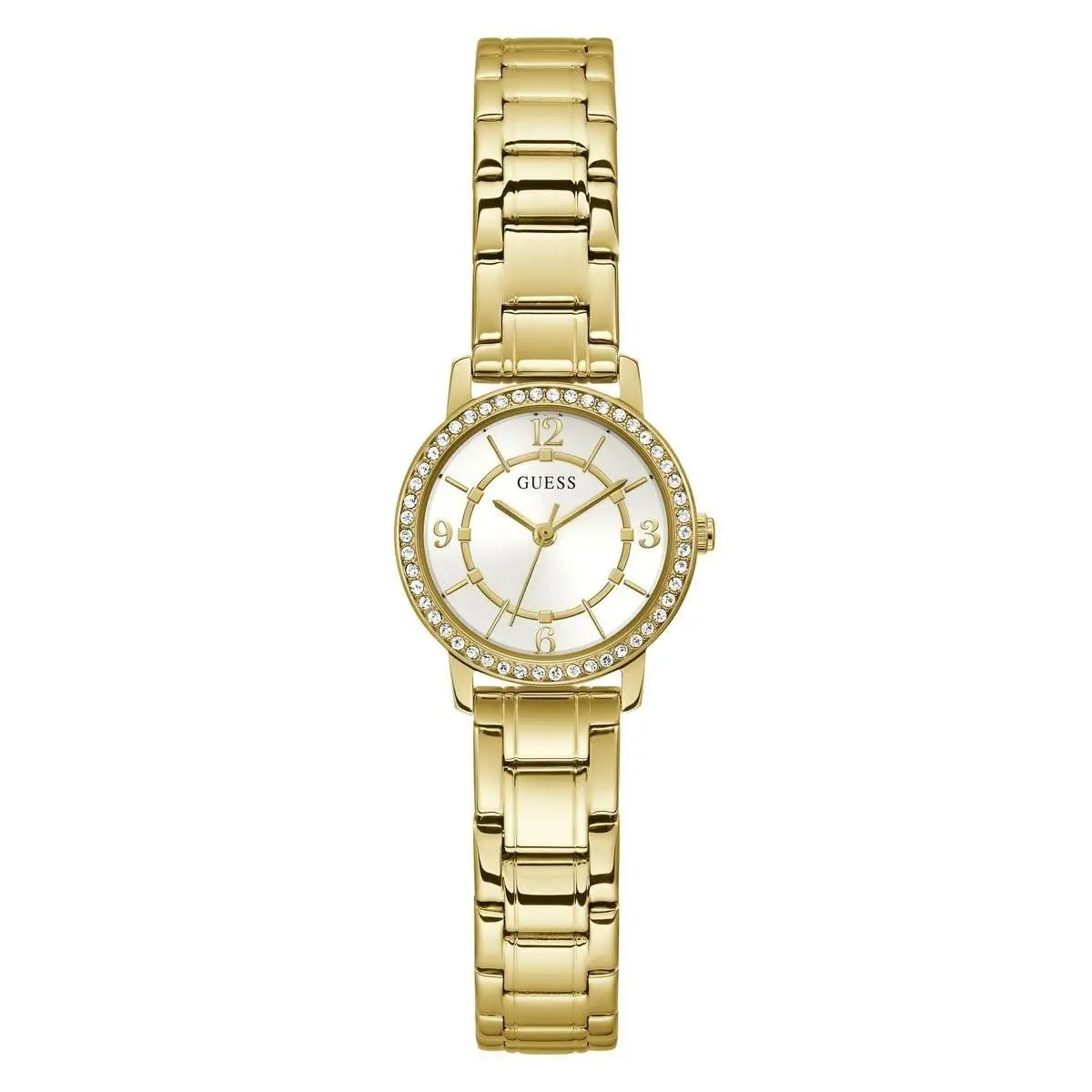 Ladies Melody 28mm Yellow Gold Tone White Dial Quartz Watch - GW0468L2 by Guess