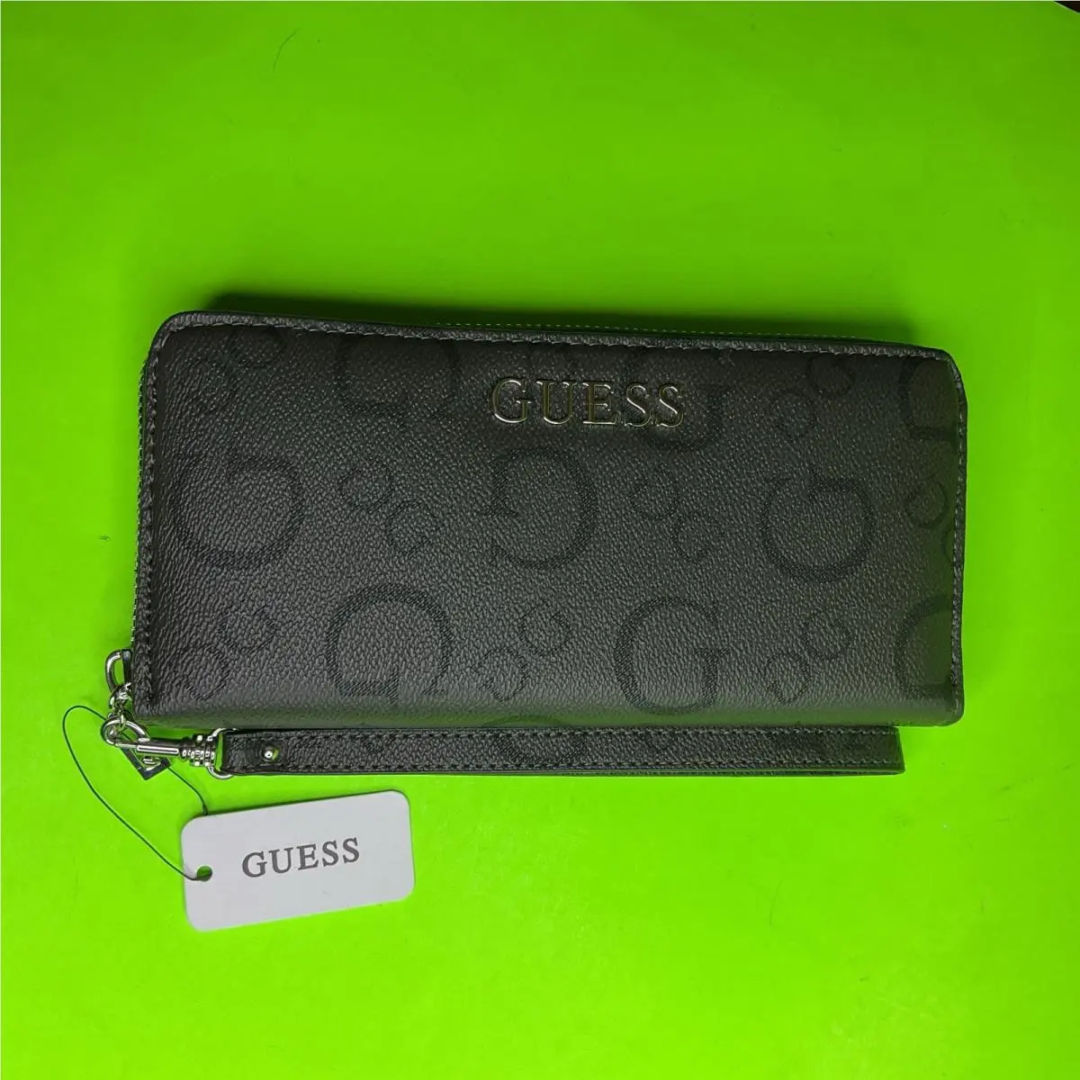 Guess Los Angeles Women’s Wallet Gray W/black Silver Coal