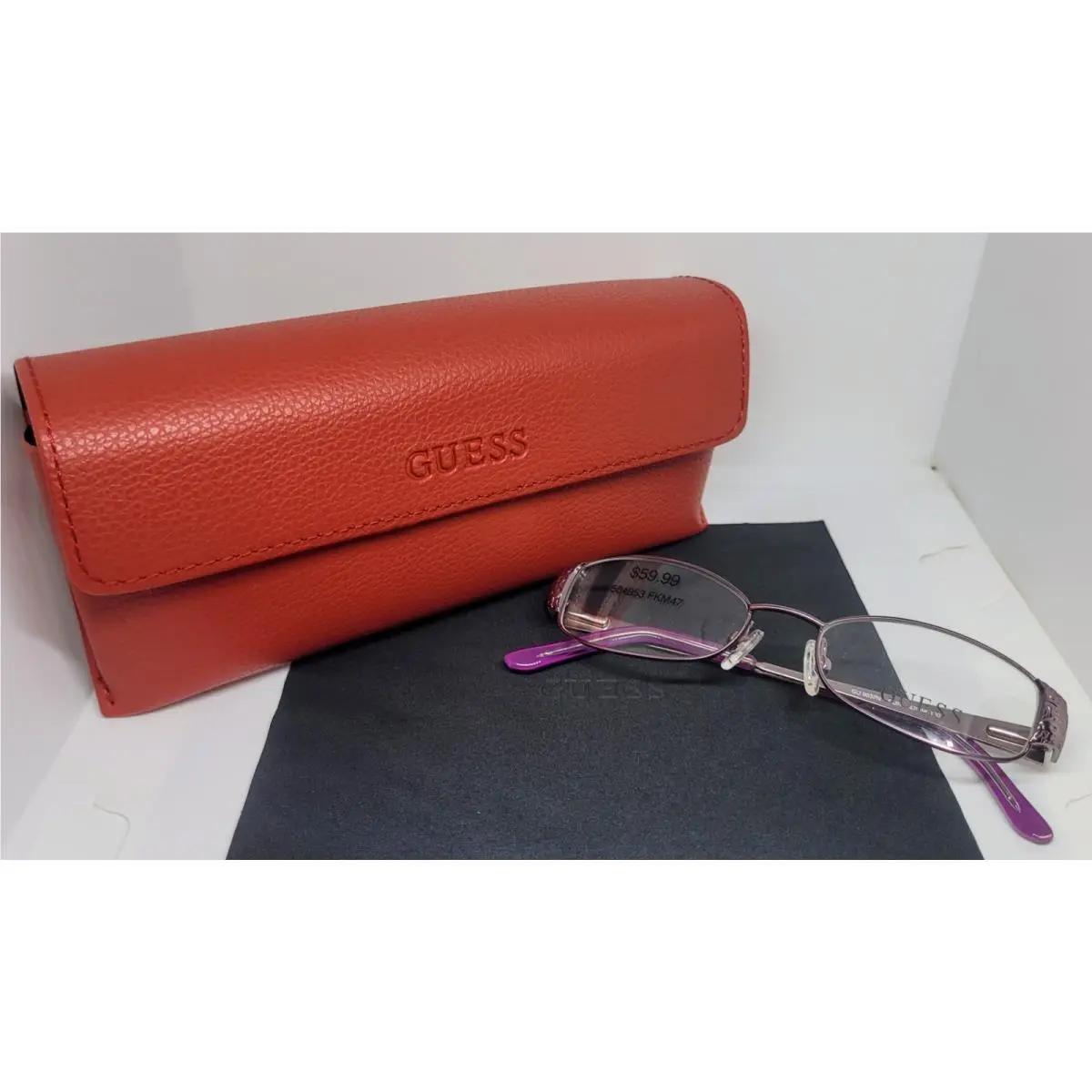 Guess Women Eyeglasses Frames Case Model GU 9037N Color Purple 47-16-130