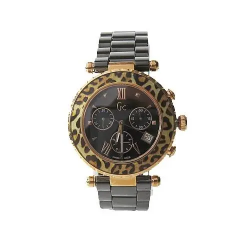 GC Leopard Chrono Swiss Women`s Watch Black Diver Chic Ceramic X43011M2S by Guess