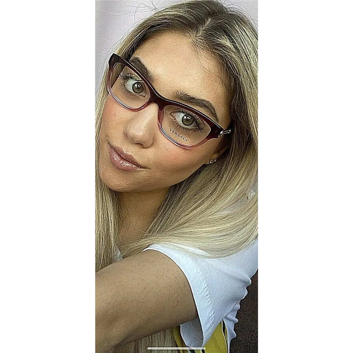 Versace Mod. 3214 1515 Violet 52mm Cat Eye Women`s Eyeglasses Frame Italy
