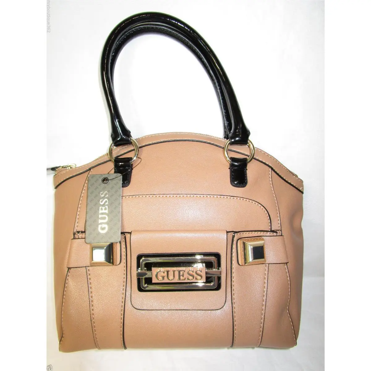 Safiya Camel Satchel Handbag Purse by Guess