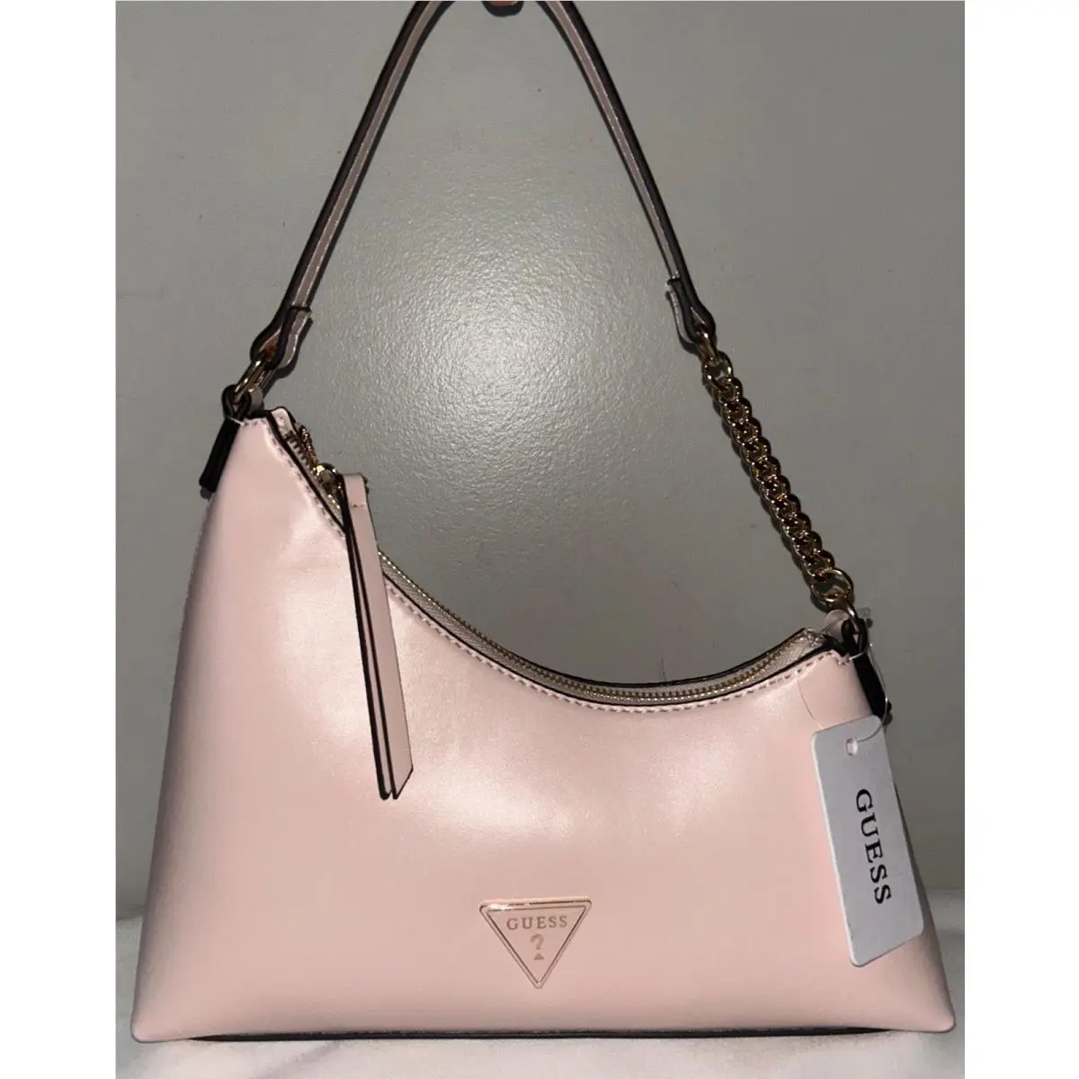 Eileen Oblique Shoulder Bag in Soft Pink by Guess