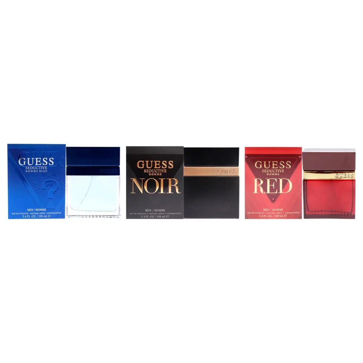 Seductive Kit  For Men - 3 Pc Kit 3.4 oz Edt Spray by Guess