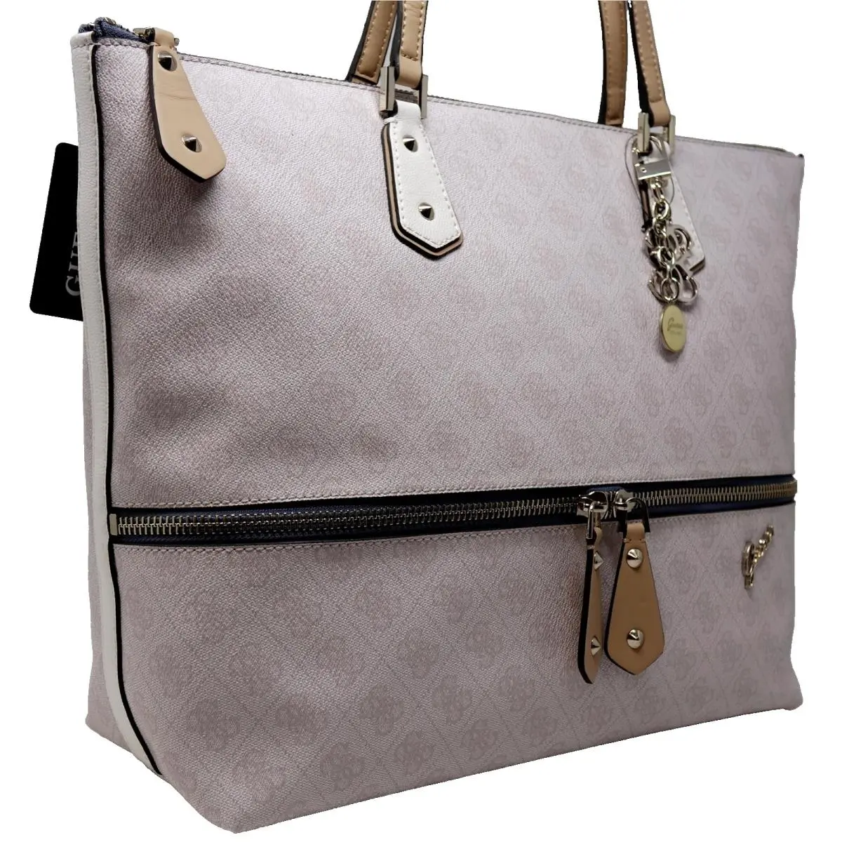 Park Lane Quattro G Large Zip Totel Travel Shopper Bag Handbag -cement by Guess