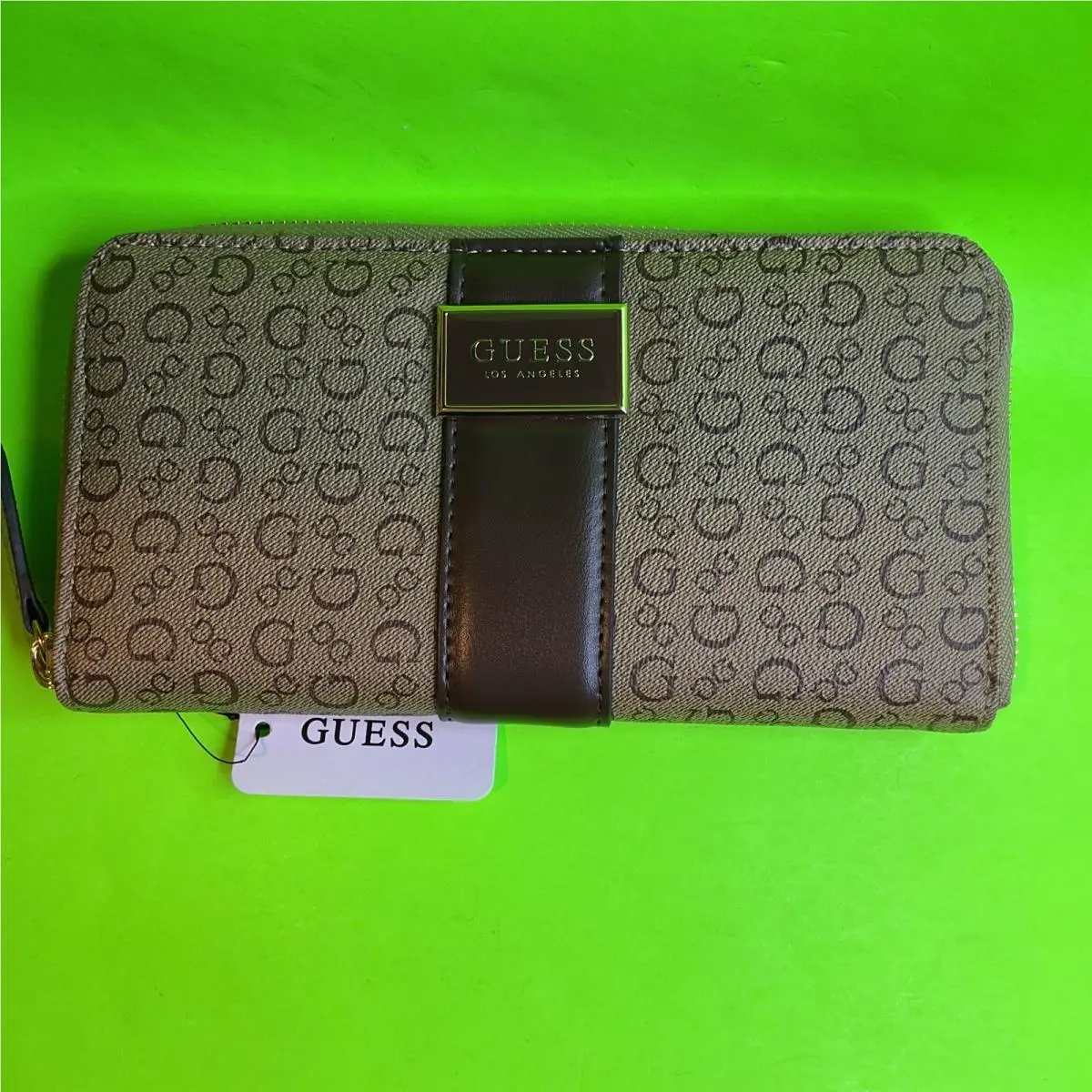 Guess Los Angeles Women’s Wallet Brown W/gold Walnut