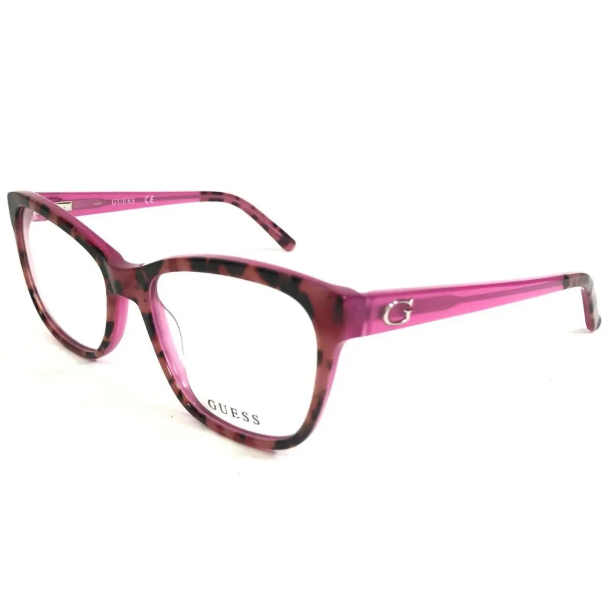Guess Eyeglasses Frames GU2541 074 Clear Pink Brown Tortoise Cat Eye 54-17-135