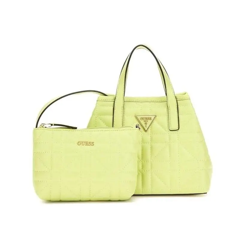 Women`s Metallic Latona Mini Tote Bag in Chartreuse Green by Guess