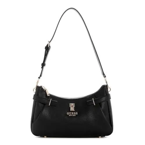 Guess Yesba Adjustable Small Shoulder Bag Black Gold