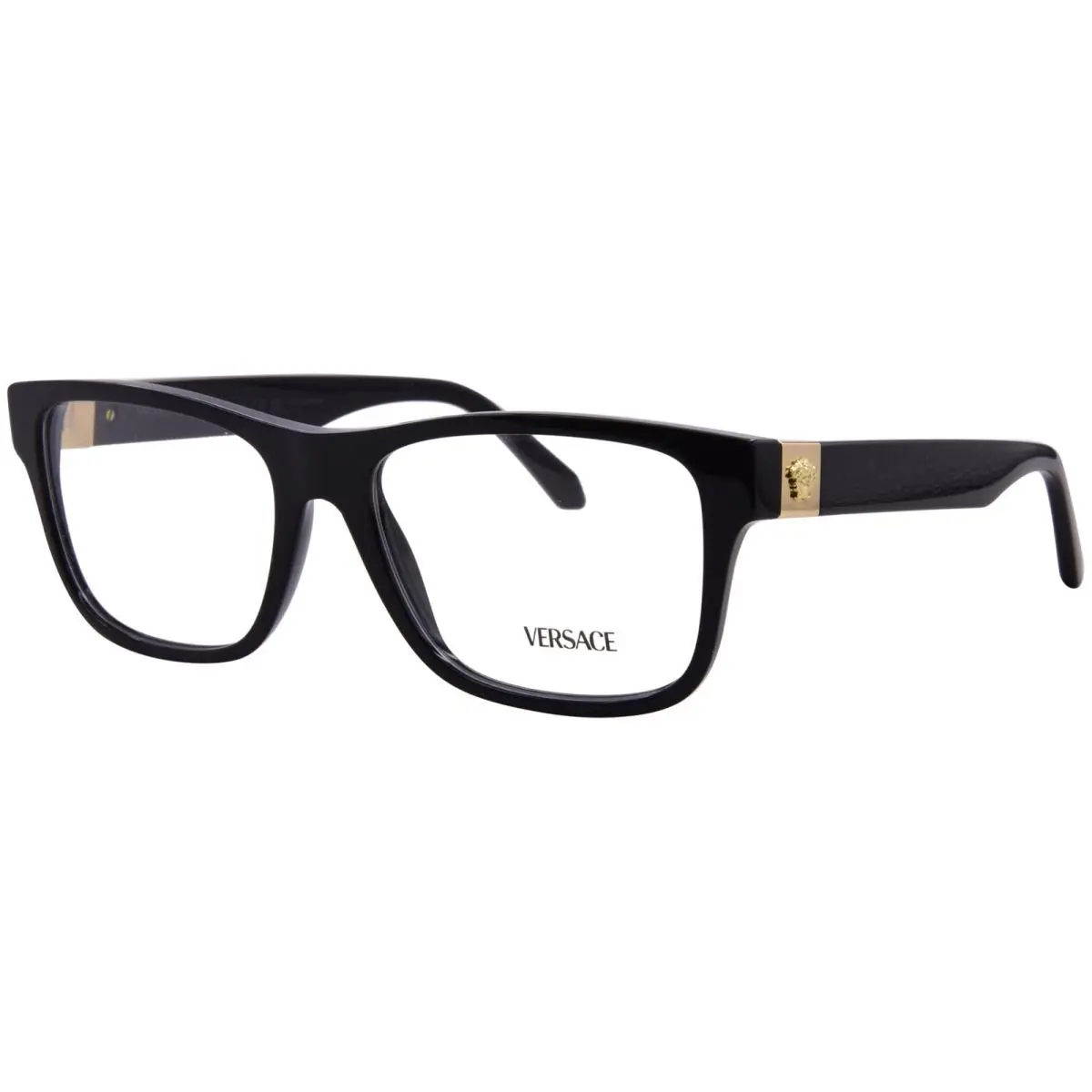 Versace VE3380F GB1 Eyeglasses Men`s Black Full Rim Square Shape 56mm
