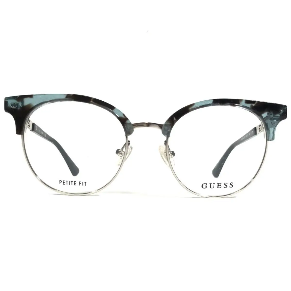 Eyeglasses Frames GU2744 089 Black Blue Silver Silver Round 49-19-140 by Guess