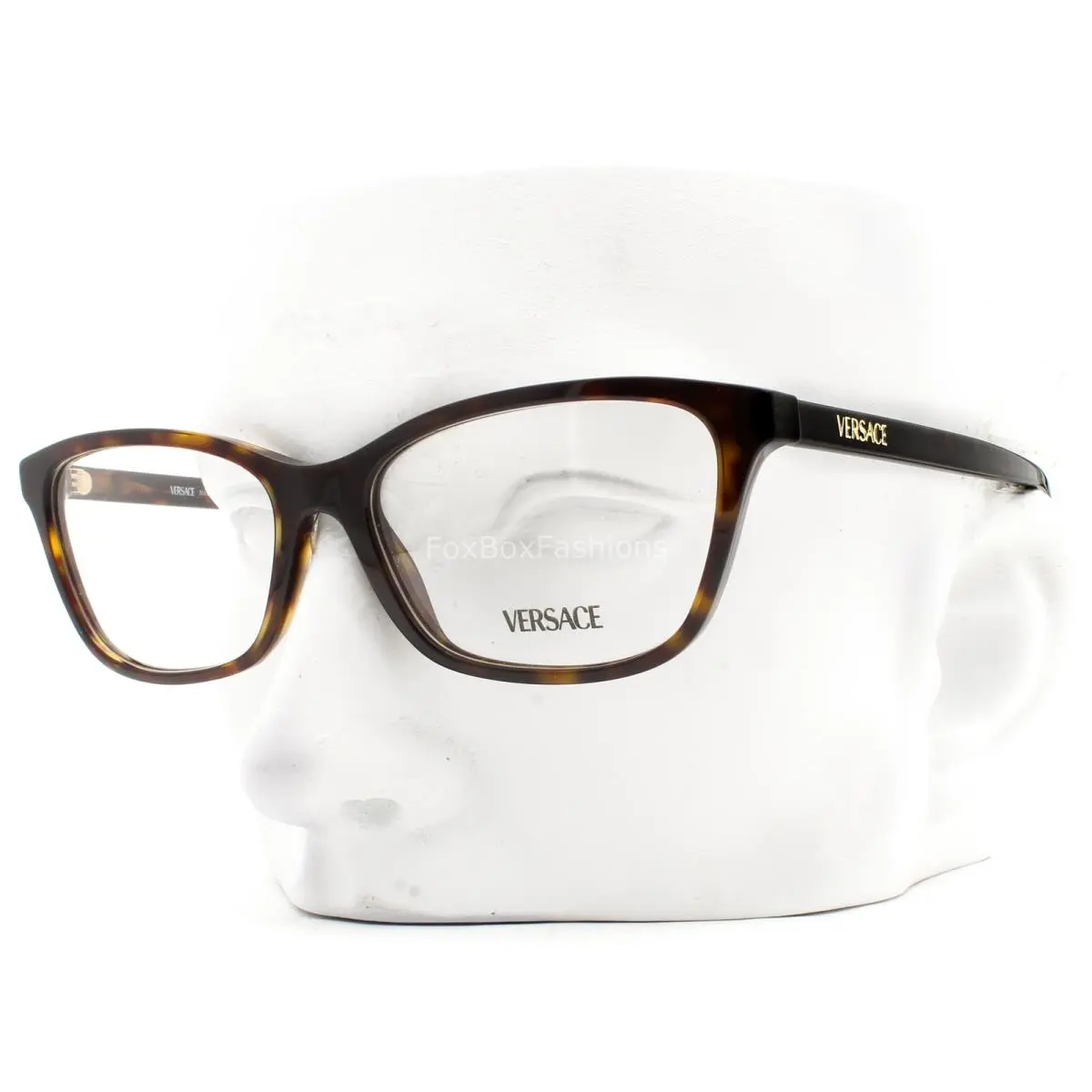 Versace Eyeglasses VE3375 108 Glasses Dark Brown Havana Gold Logo 54mm with Case