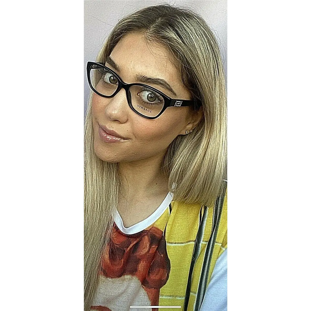 Versace Mod. 3189-B GB1 Black 54mm Cat Eye Women`s Eyeglasses Frame Italy