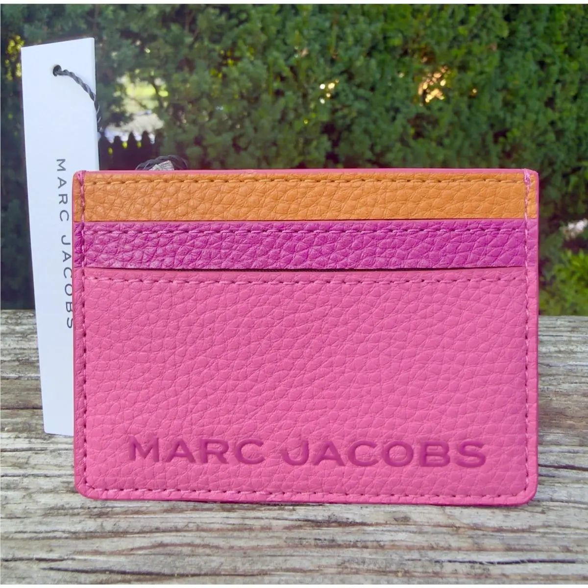 Marc Jacobs Card Case Leather Magenta Multi Pink