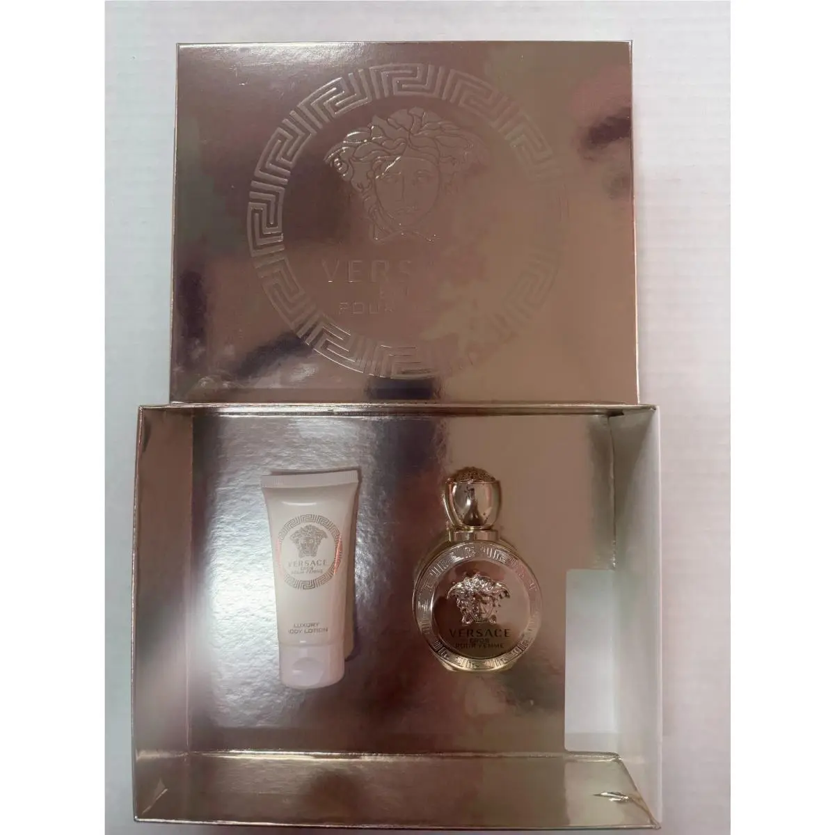 Versace Eros Pour Femme 2 Piece Gift Set 50ml Edp Spray + 50ml Body Lotion- W