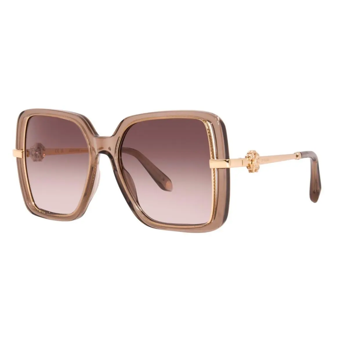 SRC007 0ALV Sunglasses Women`s Transparent Dove/brown Gradient by Roberto Cavalli