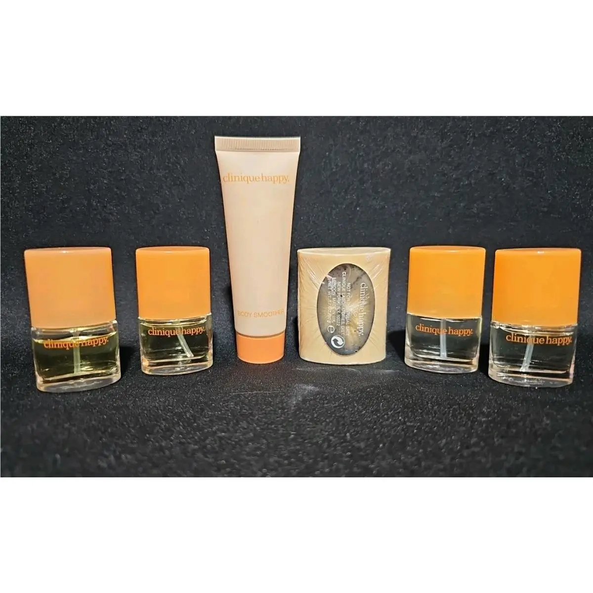 Happy Fragrance Perfume x4 Perfumed Soap Body Lotion 1 oz Lot of 6 by Clinique
