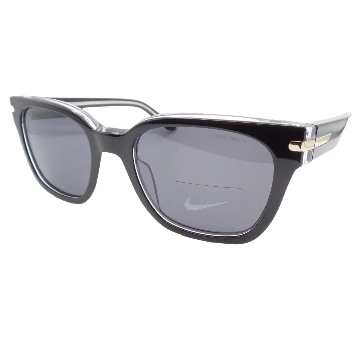 Nike Crescent II 010 Black Crystal Grey UV Sunglasses - Frame: Black Crystal Gold, Lens: Deep Grey