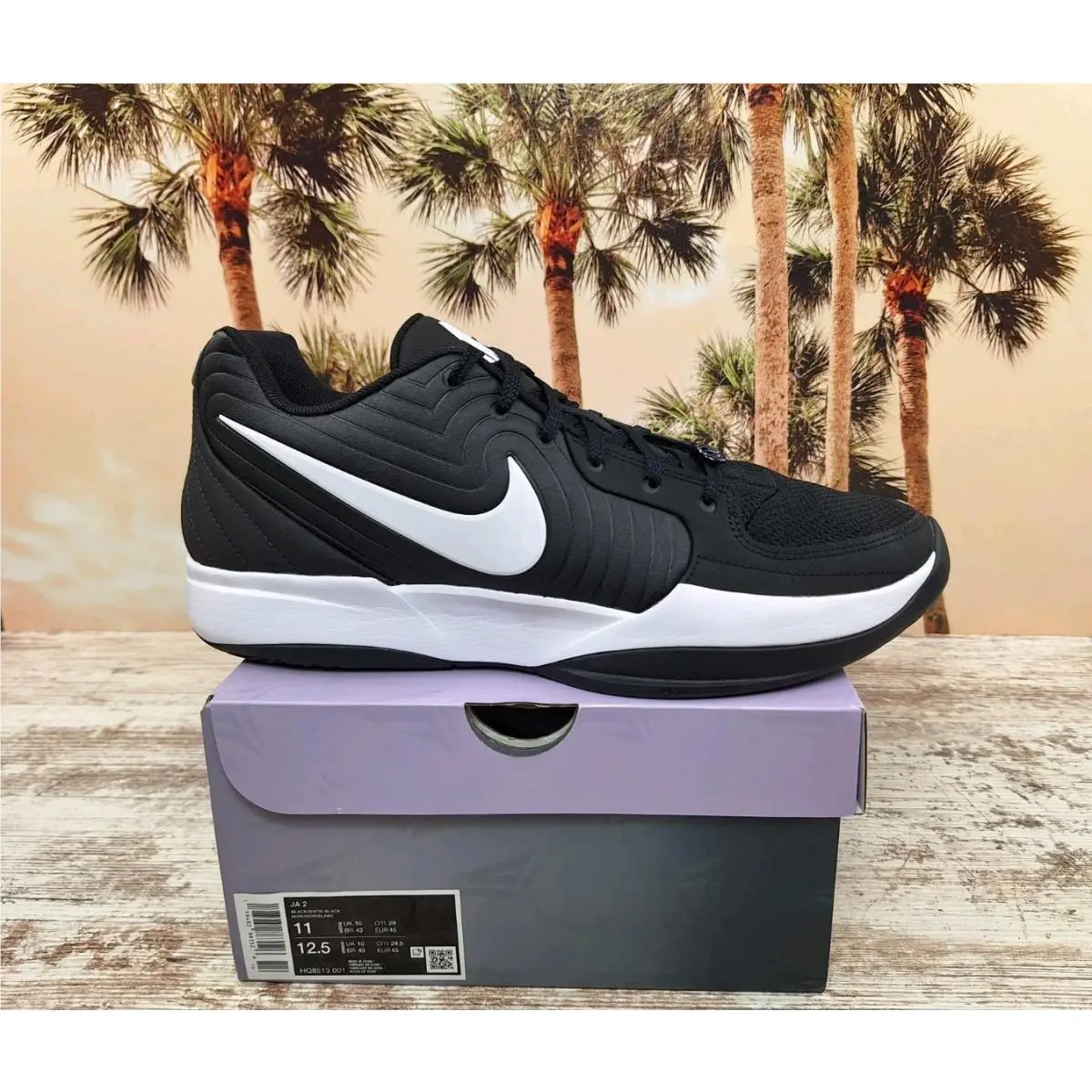 JA 2 Ja Morant Basketball Shoes Black White Sneakers Men`s Size 11 by Nike