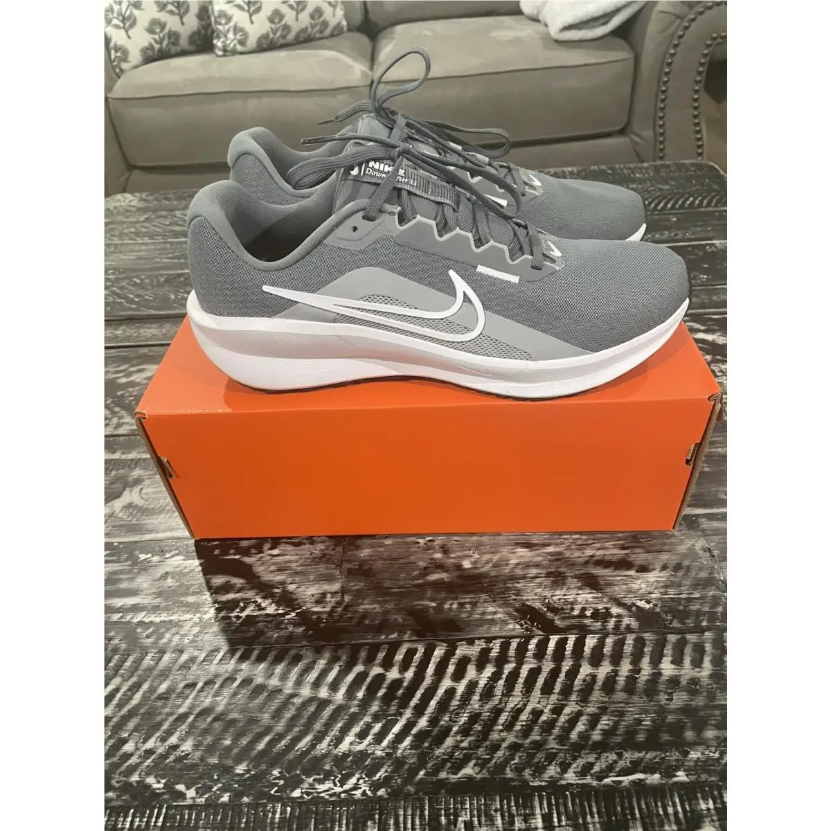 Nike Downshifter 13 Men`s Running Shoes Cool Grey/white- Wolf Grey Size 10