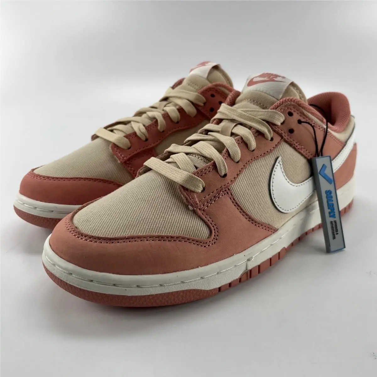 Nike Dunk Low Prm Red Stardust Sanddrift Mens Sneakers FB8895-601 Size 9