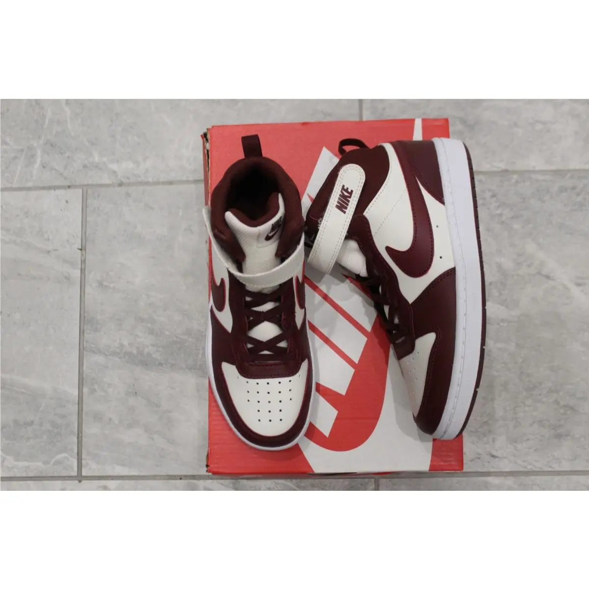 Boys Girls Nike SZ 3 Shoes Court Soft Pearl Dark