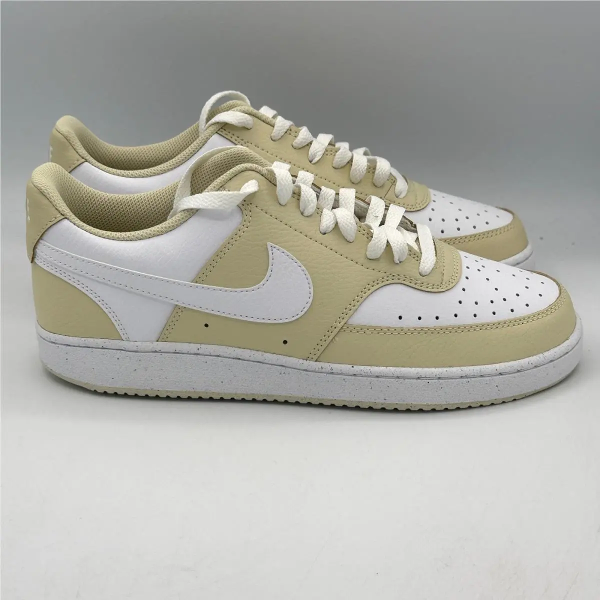 Nike Court Vision Lo Shoes Mens 8.5 Khaki White Low Top HM9862-200