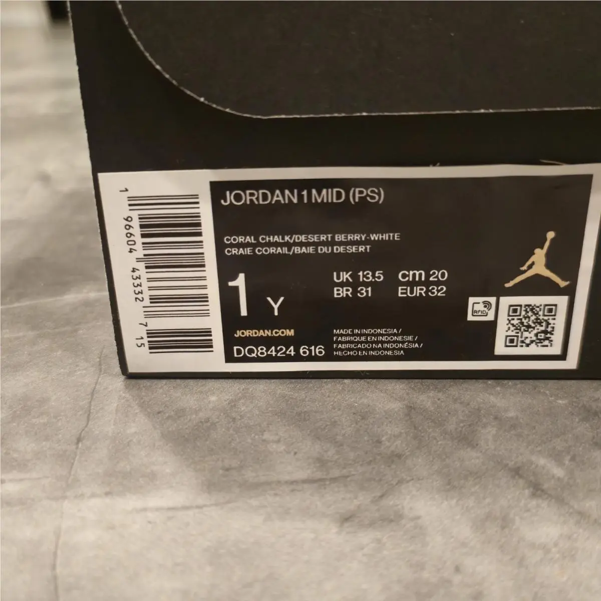 Nike shoes - Air Jordan 1 - Air - DQ8424 616 - Multicolor, Manufacturer: CORAL CHALK/DESERT BERRY-WHITE 1