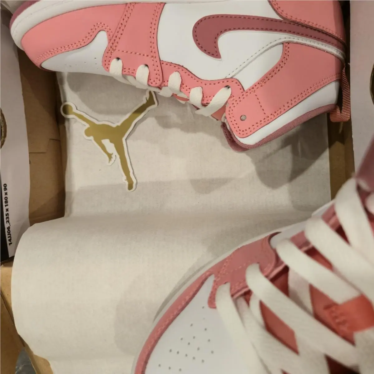 Nike shoes - Air Jordan 1 - Air - DQ8424 616 - Multicolor, Manufacturer: CORAL CHALK/DESERT BERRY-WHITE 6