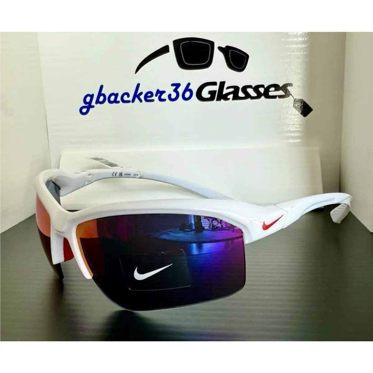 Skylon Rise Sunglasses - White / Infrared Mirror- IB3520X-100 by Nike