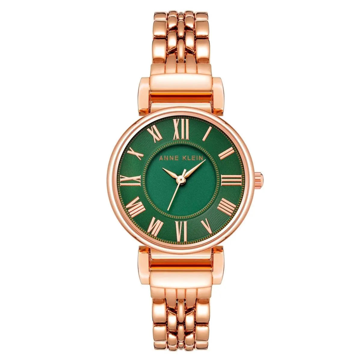 Women`s AK/2158GNRG Rose Gold-tone Bracelet Watch Gold/green by Anne Klein