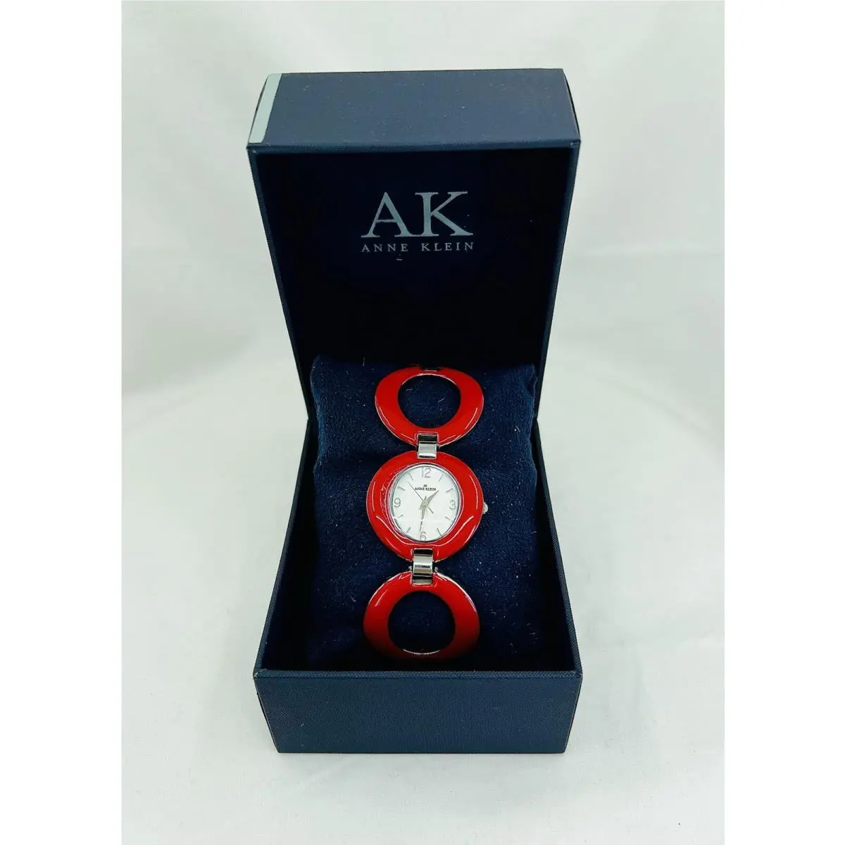 Red Circle Link Fashion Watch by Anne Klein