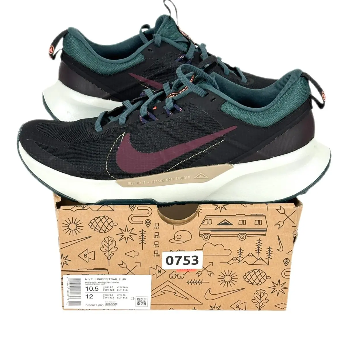 Nike Juniper Trail 2 NN Mens Size 10.5 Sneakers Black Deep Jungle DM0822