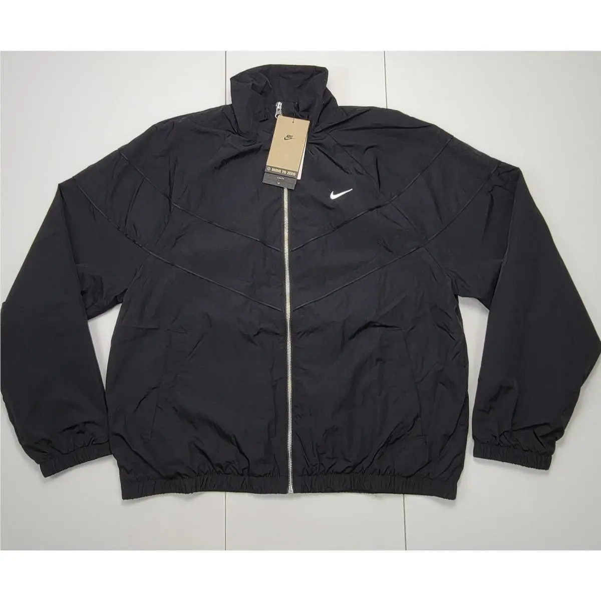 Nike Women`s Loose UV Woven Full-zip Jacket Black FV6304-010 Size Large